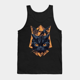 Geometric Halloween Black Cat Tank Top